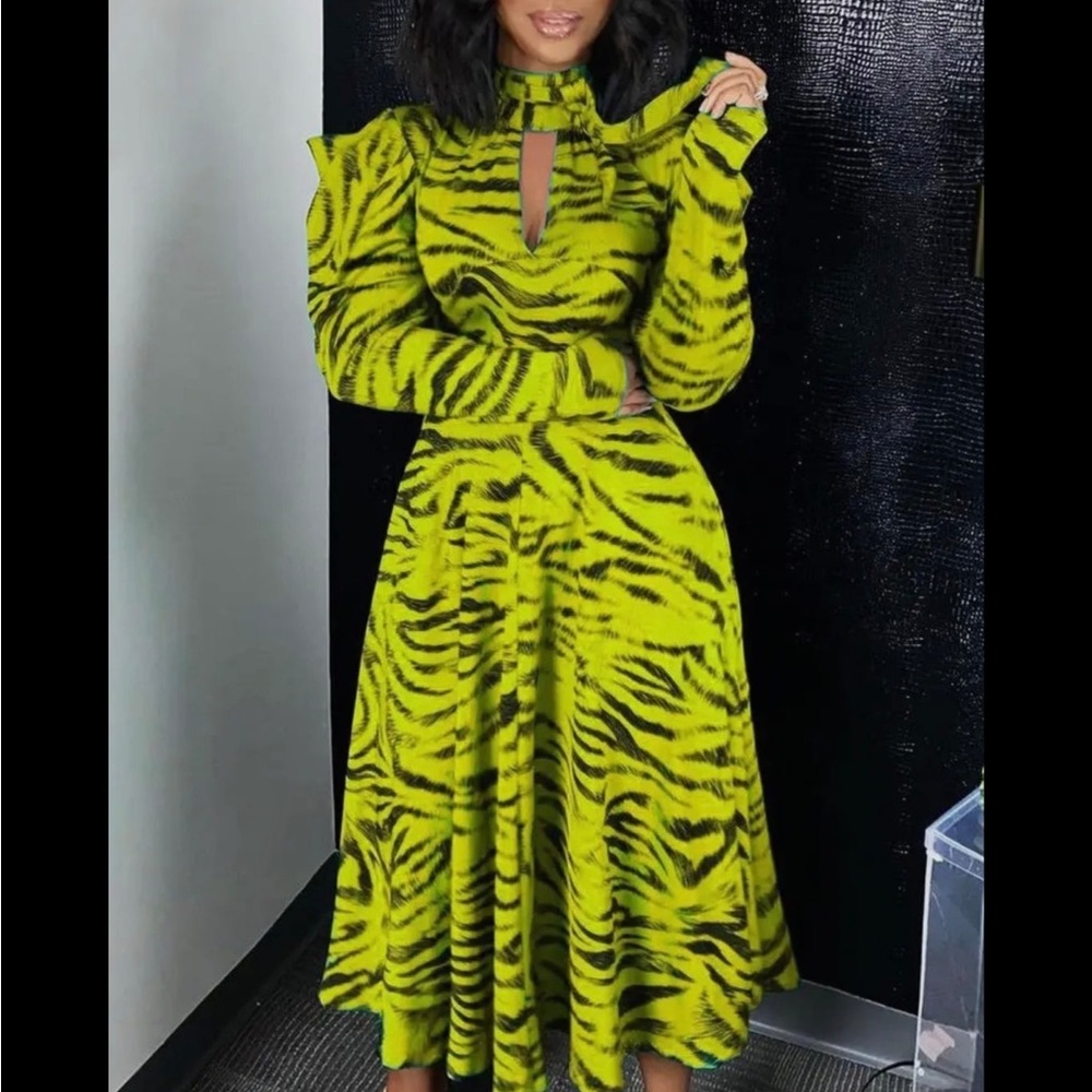 Vibrant Tiger Print Dress